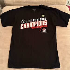 UGA 2021 Champion Black National Champions T-Shirt Men’s Size M NWOT